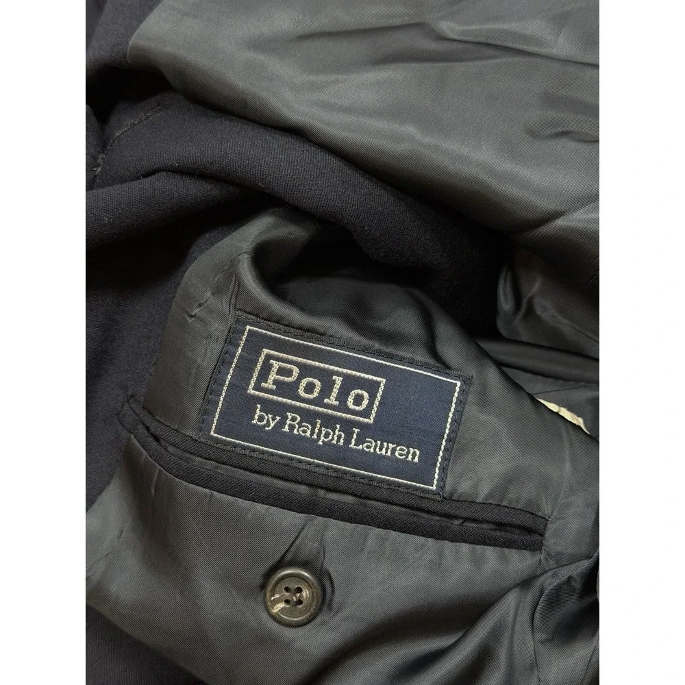 VTG Polo Ralph‎ Lauren Jacket Navy Blue Blazer Men's Sz 40 USA Wool Sport Coat